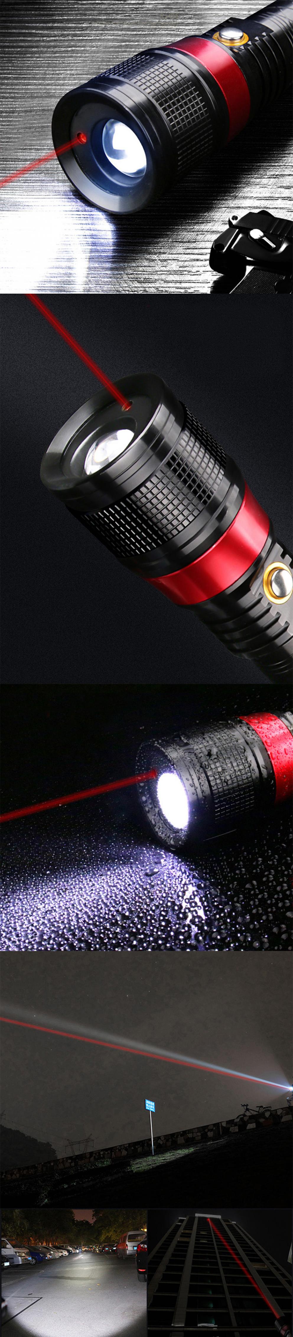 linterna LED con láser