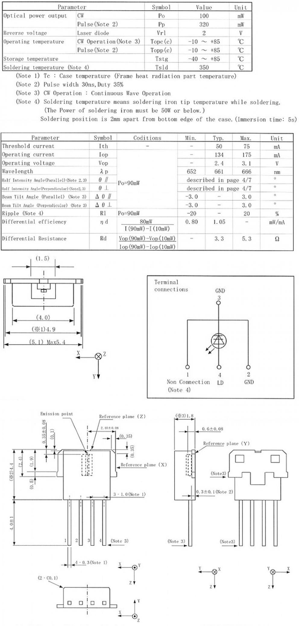 diodo láser 650nm 100mW