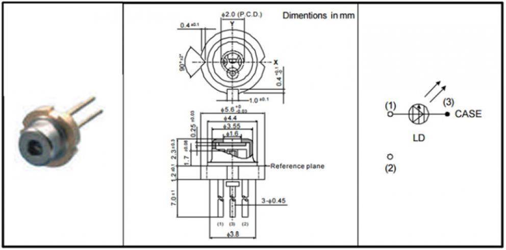 diodo láser 658nm 100mW