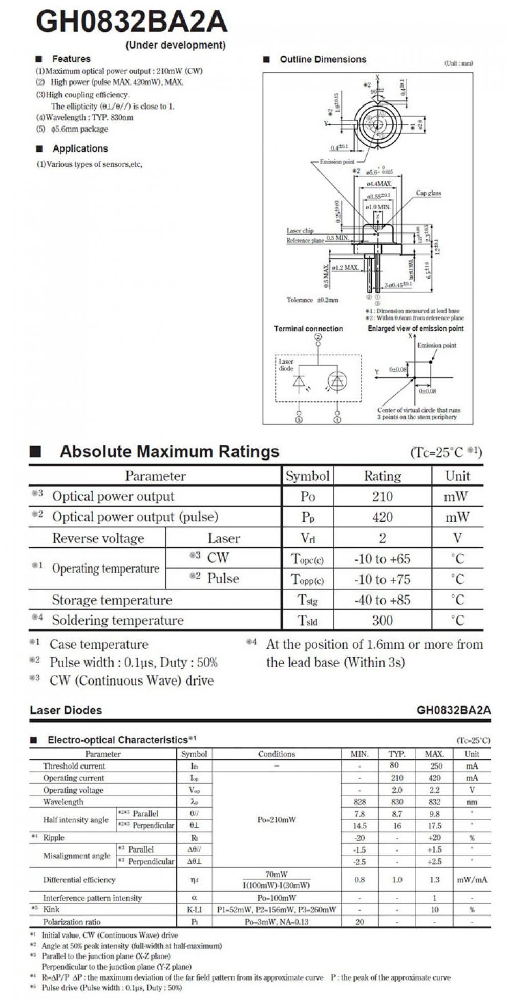 Diodo láser 830nm