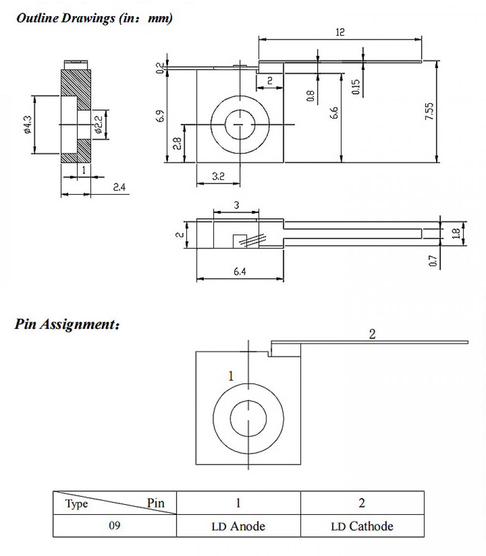 diodo láser 850nm 1W