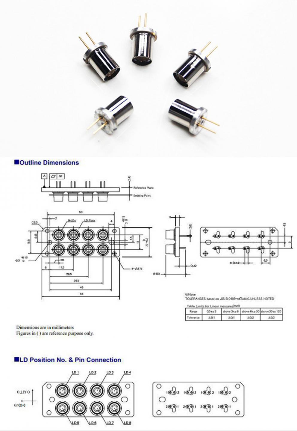 diodos láser integrados 520nm