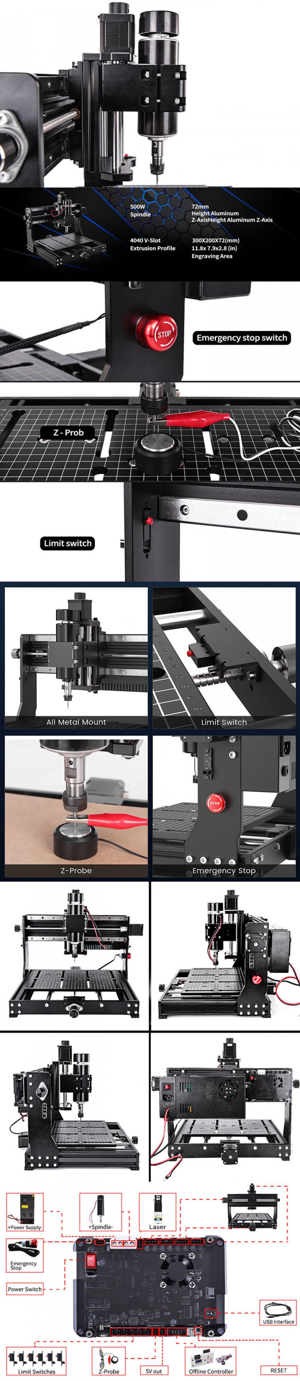 Máquina de grabado láser de 3 ejes