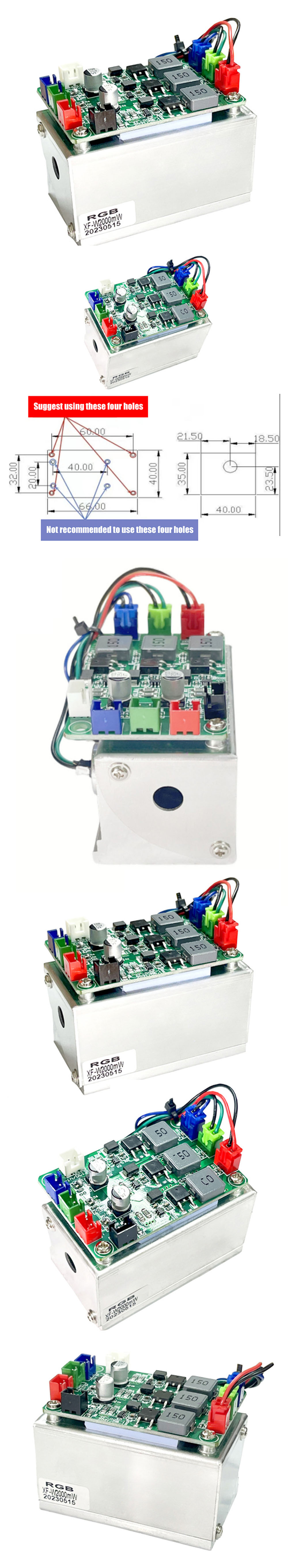 módulo láser blanco RGB