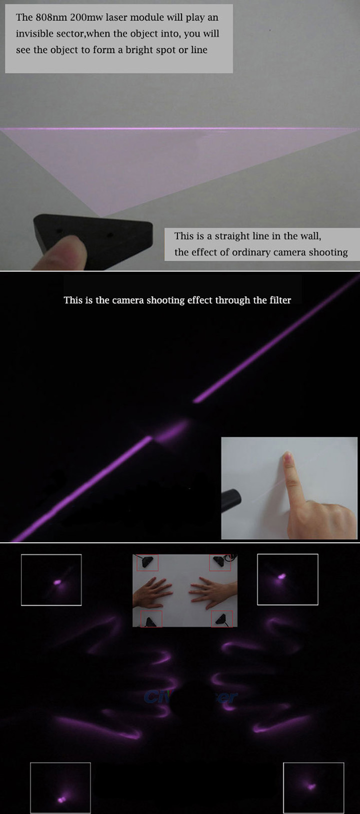 módulo láser infrarrojo de línea
