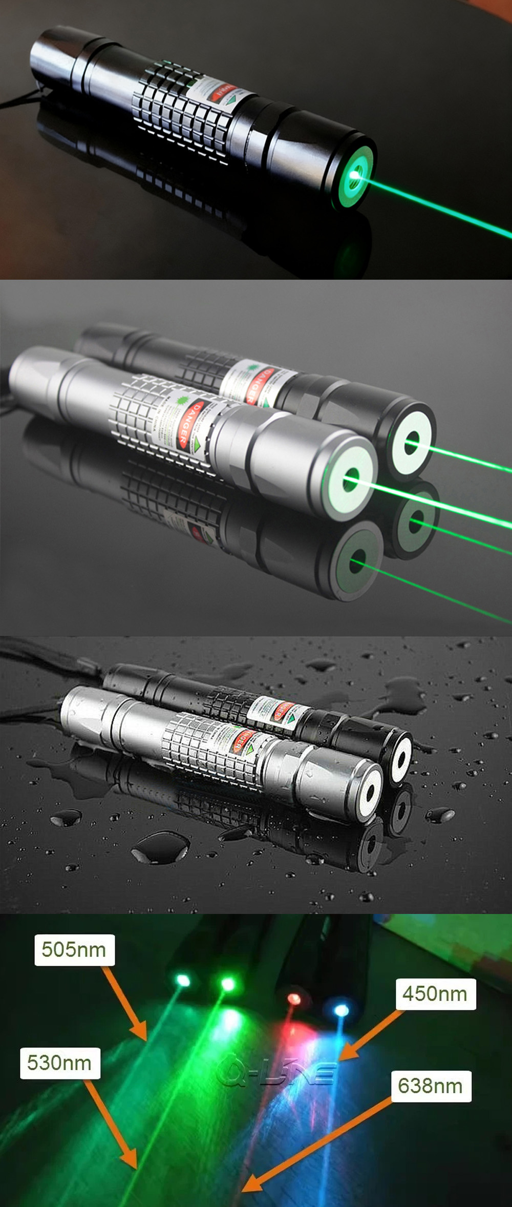 Puntero láser de 505 nm económico e impermeable