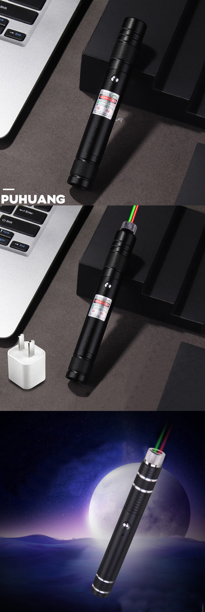 puntero láser USB dos colores