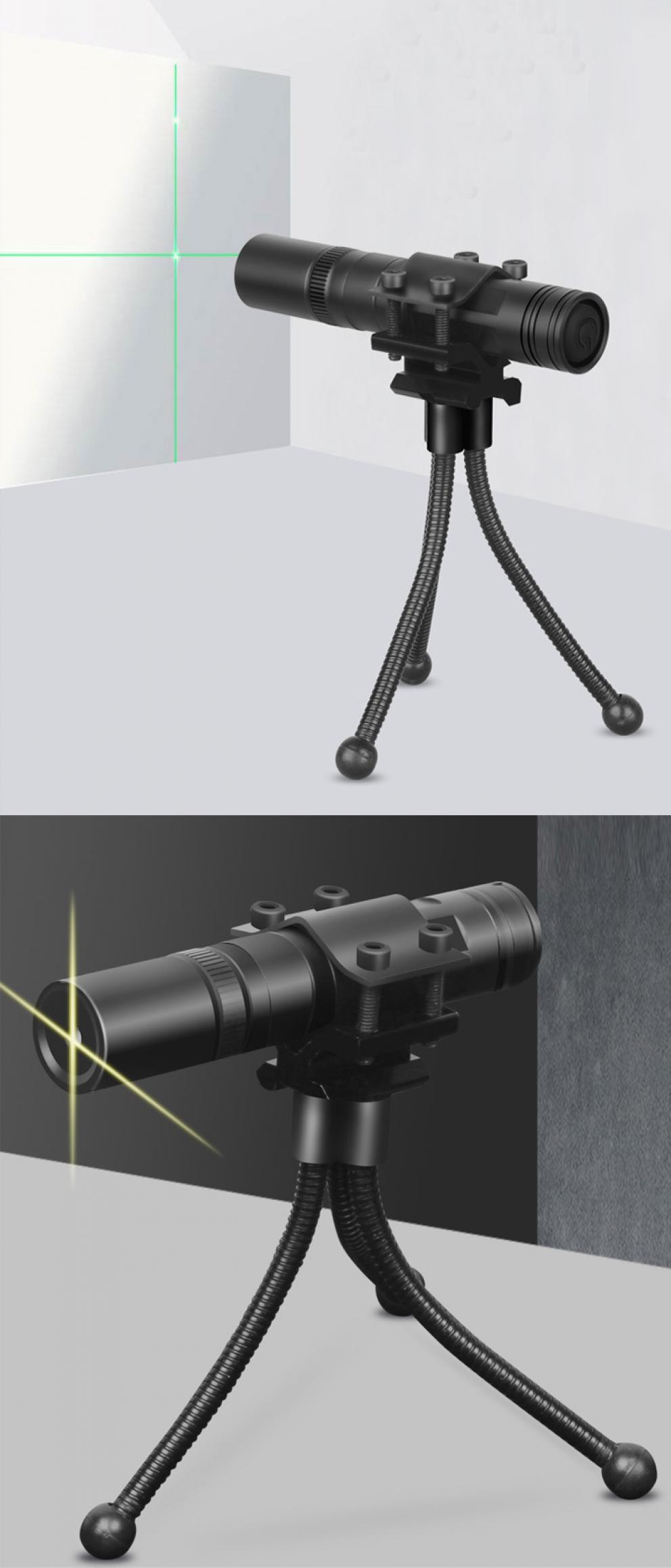 CTRICALVER 1 Pcs 520nm 3-5V Croce Verde Laser Modulo, Focus Regolabile Laser Testa, 1 Pcs Morsetti Elettrici, 1pcs Batterie AA Custodia (Forma Della Sorgente Luminosa: Croce