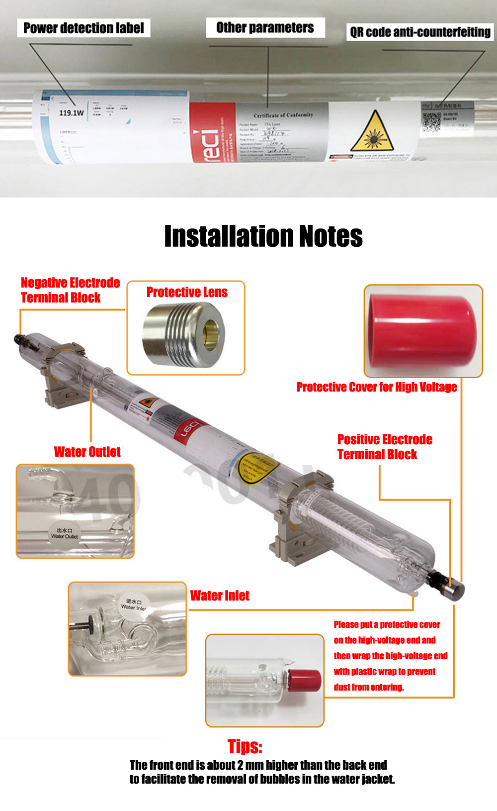 Tubo de laser CO2