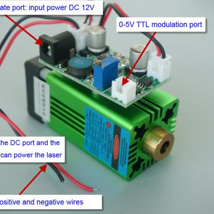 Módulo láser azul 12V 2W 450nm con TTL