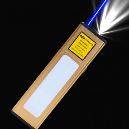 Linterna LED USB rectangular con láser azul 150mW