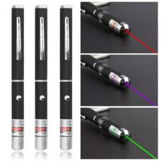 Tres lapiceras láser verde/rojo/violeta 5mW de baja potencia