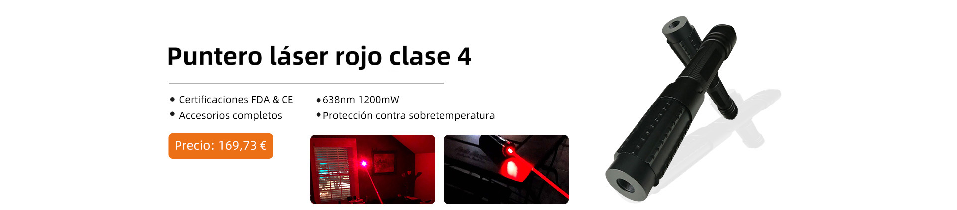 Puntero láser rojo clase 4